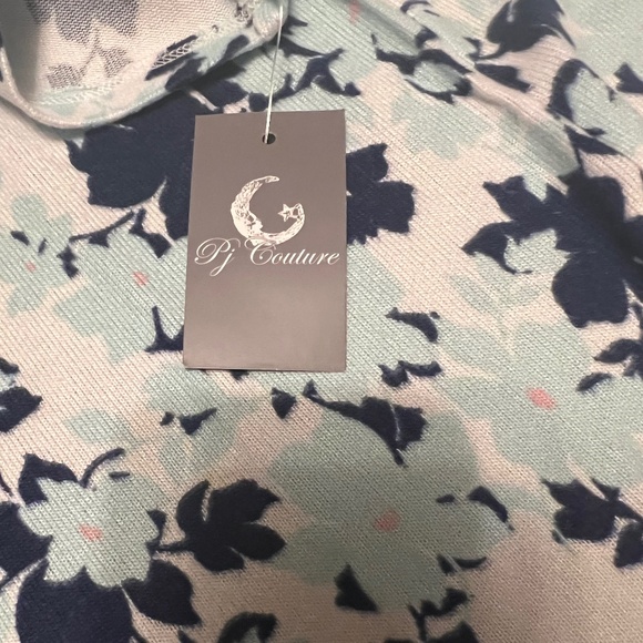 PJ Couture Blue & White Floral Pajama Set, Small, new with tags - Picture 5 of 5